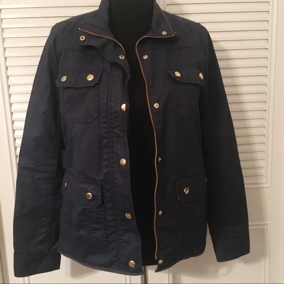 J. Crew blue utility zip up jacket - Picture 4 of 8